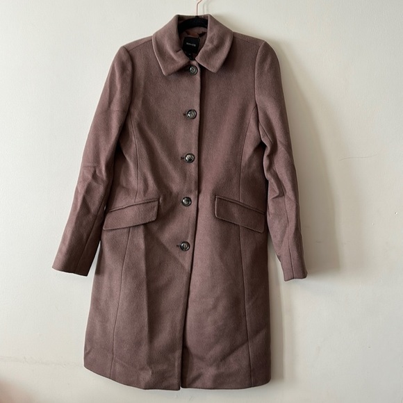 New RW&Co Classic Wool Fitted Preppy Coat in Deep Taupe - Picture 7 of 15